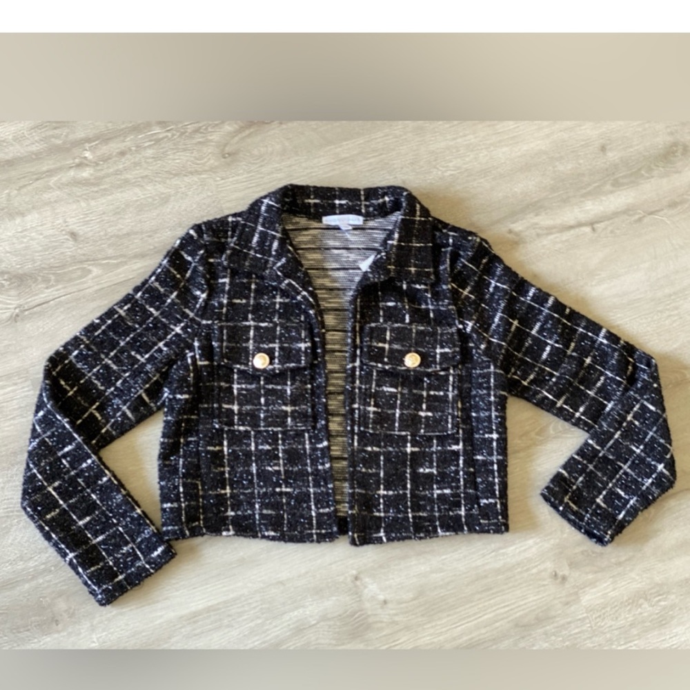 Sincerely Jules Black Sparkly Tweed Jacket